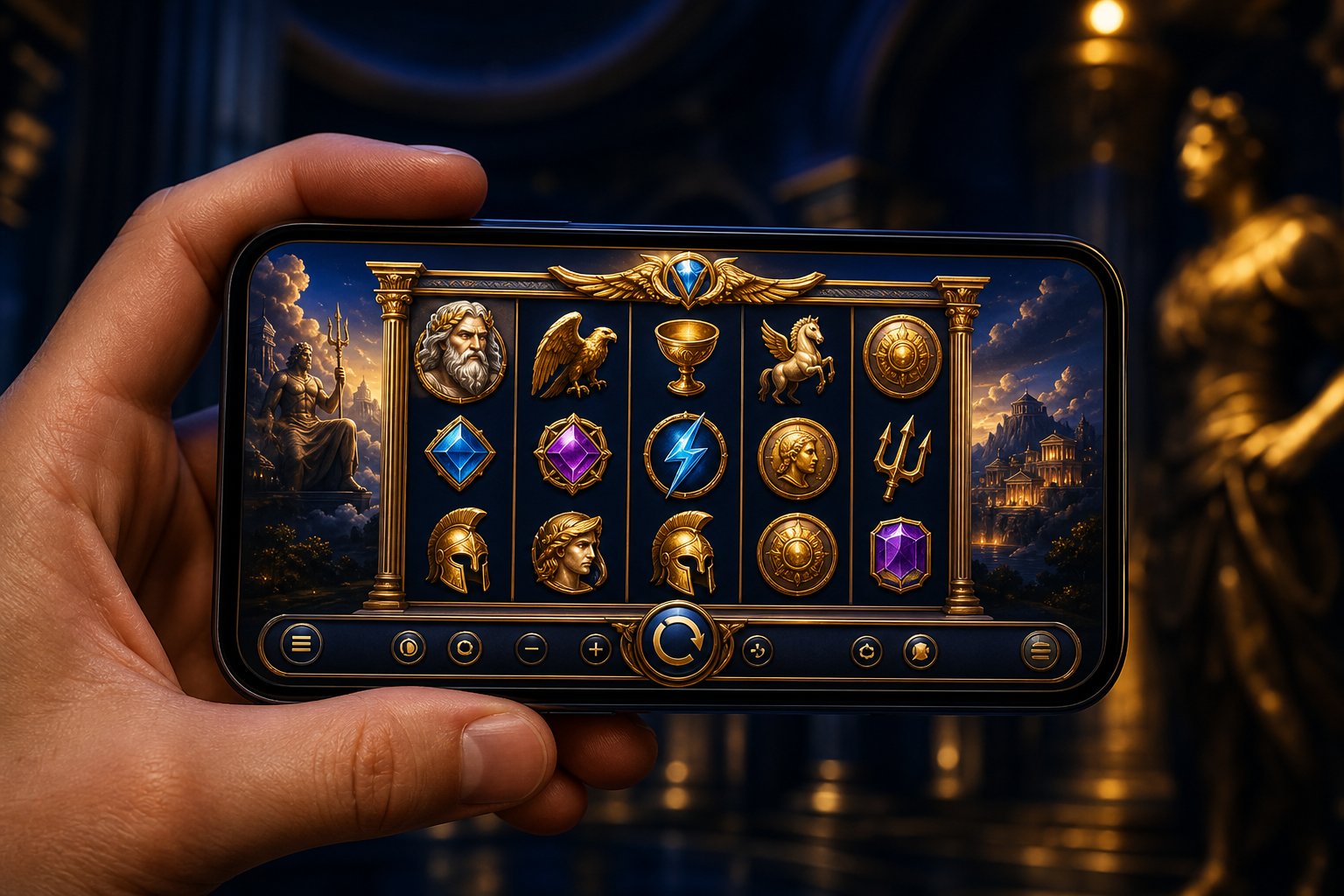 Olympe Casino App sur smartphone avec jeux de casino